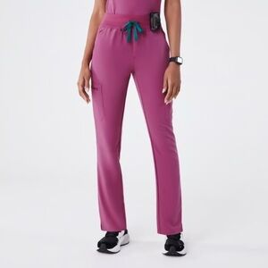 Figs Bright Fuchsia HW Yola Skinny Scrub Pants (Large)